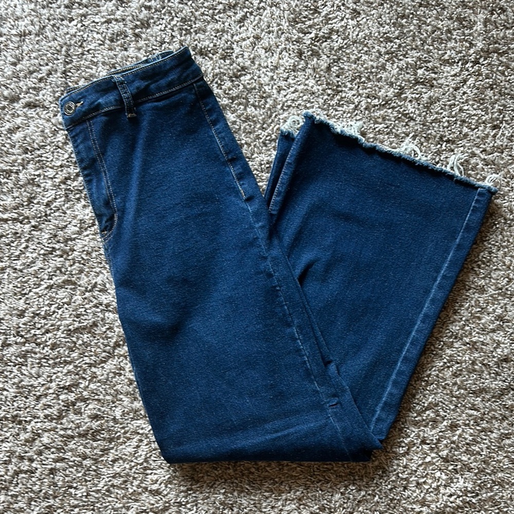 Anniewear high rise cropped wide leg denim